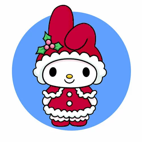 Цветной вариант раскраски май мелоди в новогоднем наряде