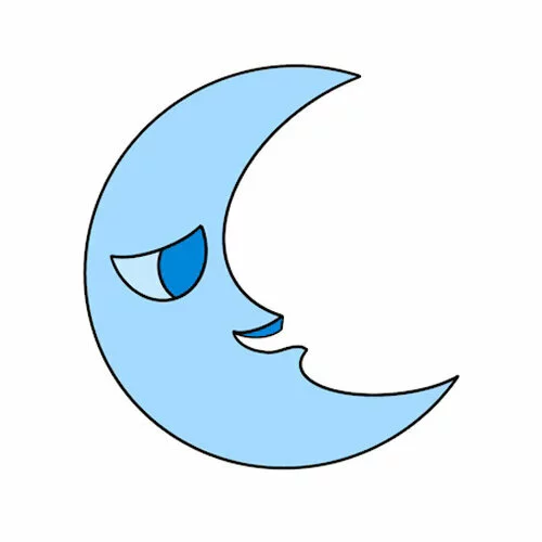 Цветной вариант раскраски луна удивительный цифровой цирк