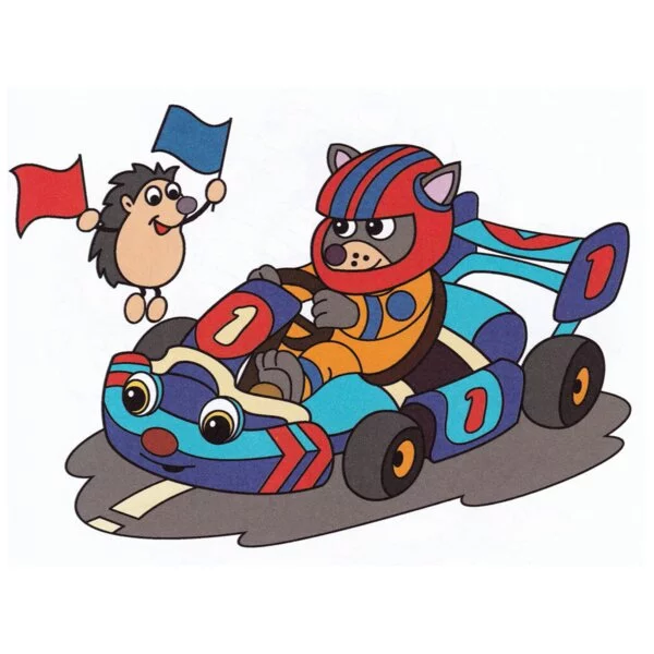 Цветной пример раскраски картинг