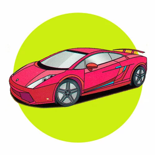 Цветной вариант раскраски ламборгини гоночная машина
