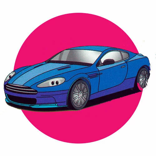 Цветной пример раскраски гоночная машина астон мартин