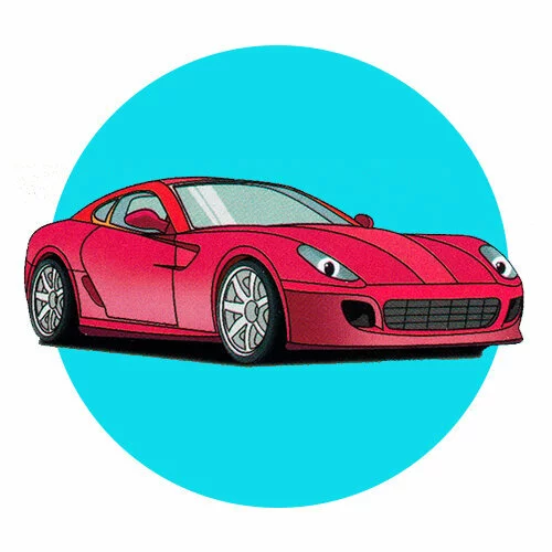 Цветной пример раскраски гоночная машина феррари 599