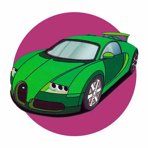 Цветной вариант раскраски гоночная машина бугатти вейрон