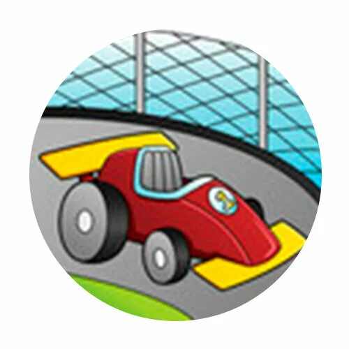 Цветной пример раскраски рисованная гоночная машинка