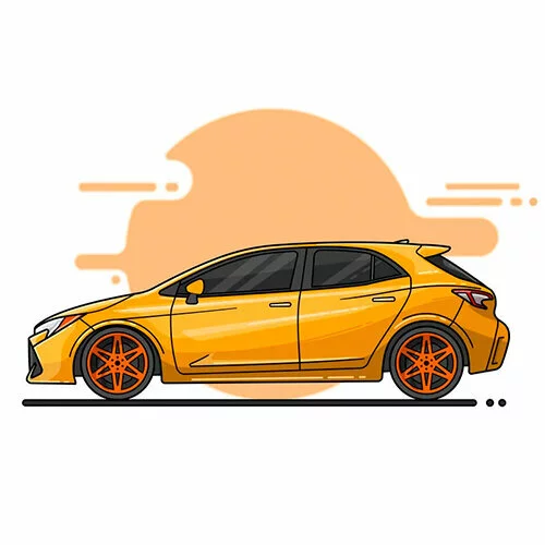 Цветной пример раскраски спортивная машина