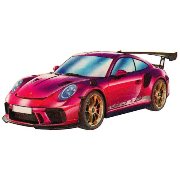 Цветной пример раскраски гоночная машина porsche 911 gt3