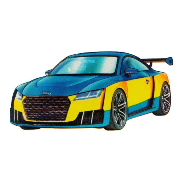 Цветной пример раскраски гоночная машина ауди