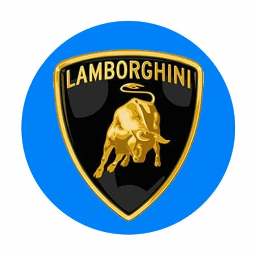 Цветной вариант раскраски логотип ламборгини