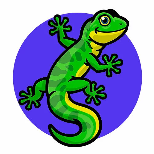 Цветной пример раскраски хорошенькая ящерица