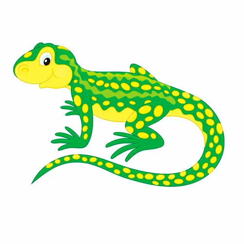 Цветной вариант раскраски милашная ящерица