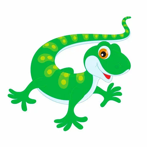 Цветной вариант раскраски улыбчивая ящерица