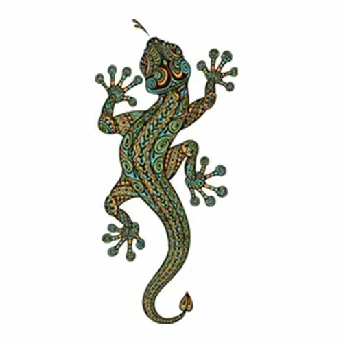 Цветной вариант раскраски антистресс большая ящерица