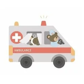 Цветной пример раскраски скорая помощь звери