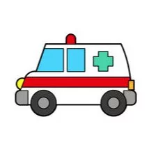 Цветной вариант раскраски рисунок скорая помощь