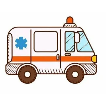 Цветной пример раскраски мигалка на скорой помощи