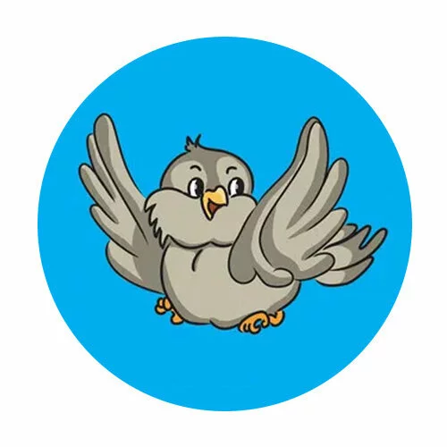 Цветной пример раскраски воробей в полете