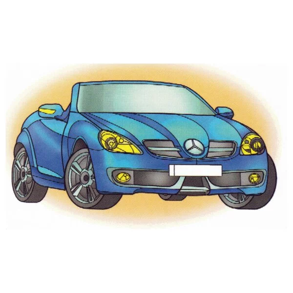 Цветной вариант раскраски мерседес slk 350