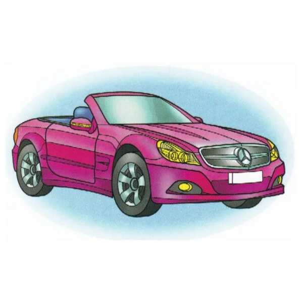 Цветной вариант раскраски мерседес кабриолет sl 500