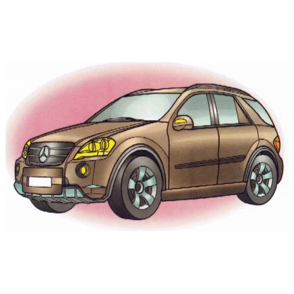 Цветной вариант раскраски мерседес ml 350