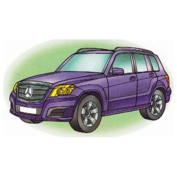 Цветной вариант раскраски мерседес glk 350