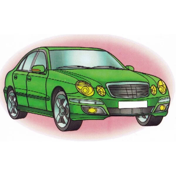 Цветной вариант раскраски мерседес e350