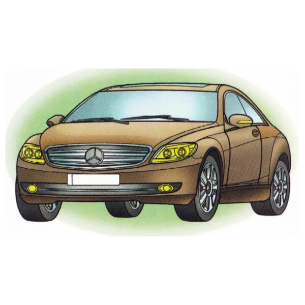 Цветной вариант раскраски мерседес  clk 550