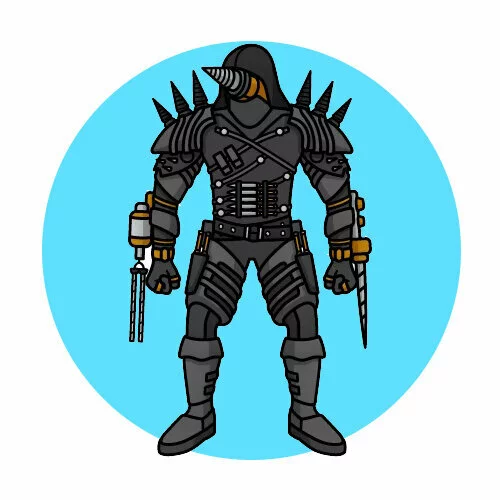 Цветной вариант раскраски ассасин дрель мен