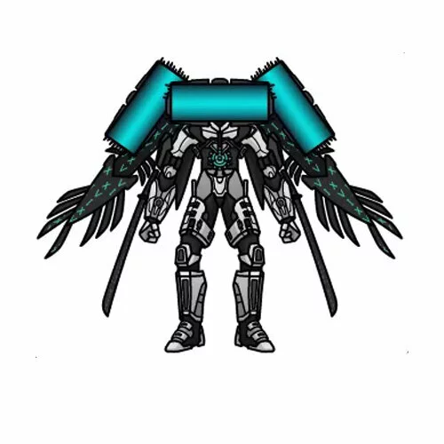 Цветной вариант раскраски титан компьютер мен