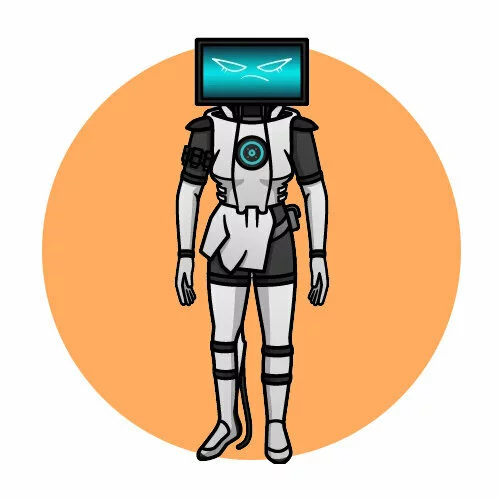 Цветной вариант раскраски компьютер вумен