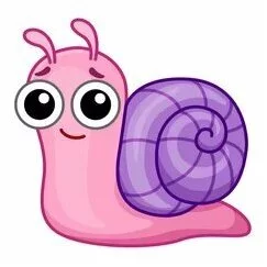 Цветной пример раскраски улитка малышка