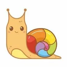 Цветной пример раскраски улитка и маленькая раковина