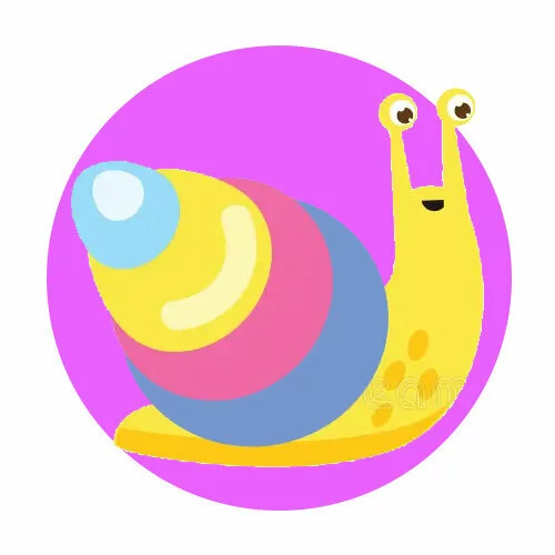 Цветной вариант раскраски улитка взрослая