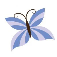 Цветной вариант раскраски полосатая бабочка