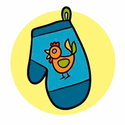 Цветной вариант раскраски прихватка