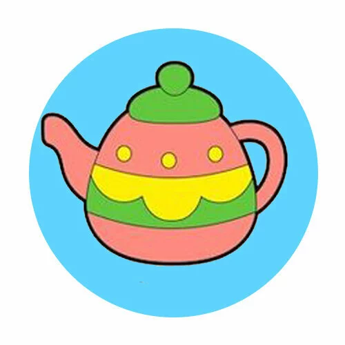 Цветной вариант раскраски посуда чайник заварочный