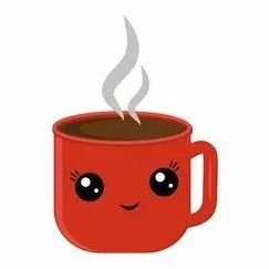 Цветной вариант раскраски кружка каваи