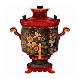 Цветной вариант раскраски самовар на масленицу