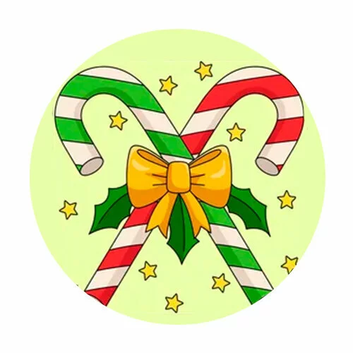 Цветной пример раскраски новогодние палочки леденцы