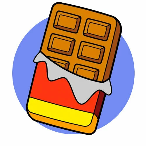 Цветной вариант раскраски плитка шоколадка молочный пористый