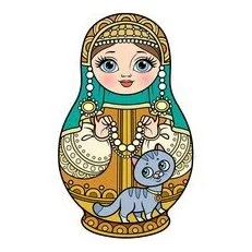 Цветной вариант раскраски русская матрешка красавица