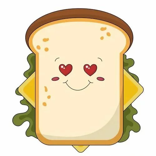 Цветной пример раскраски хлеб для тоста