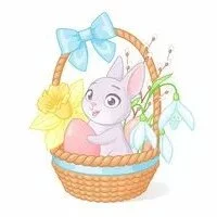 Цветной вариант раскраски подснежники на пасху