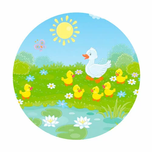 Цветной вариант раскраски утки в дикой природе