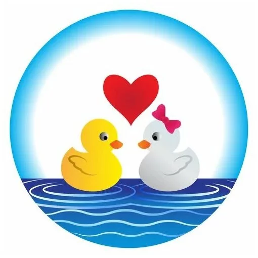 Цветной пример раскраски утиная любовь