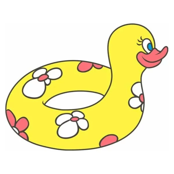 Цветной пример раскраски круг-уточка