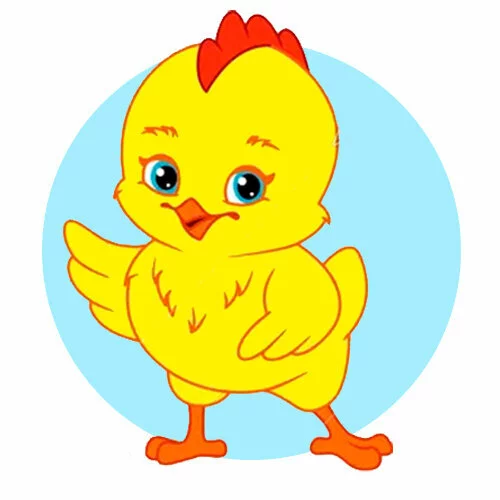 Цветной вариант раскраски цыпленок красивый милый