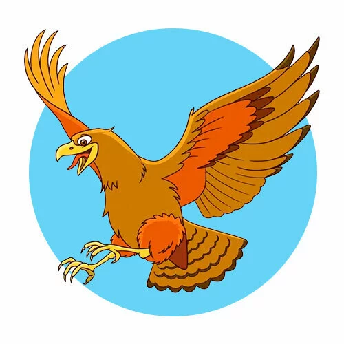 Цветной пример раскраски орел увидел добычу