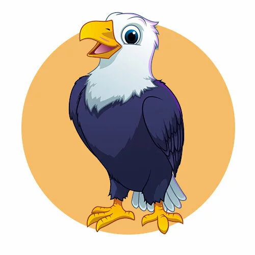 Цветной вариант раскраски орлица орел