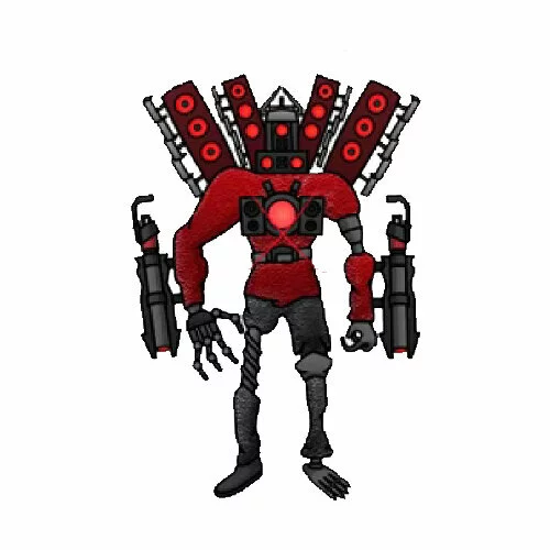 Цветной вариант раскраски зараженный титан спикермен