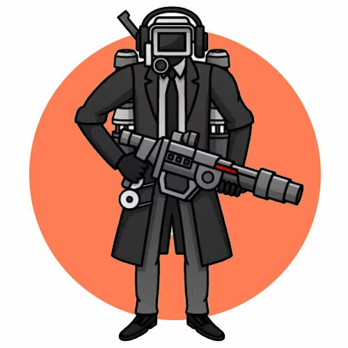 Цветной вариант раскраски вооруженный камерамен